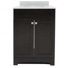 CRAFT + MAIN MXBVT2522-SWR - Monterrey 25'' Black Coffee Vanity with Silver Crystal White Engineered Stone Top