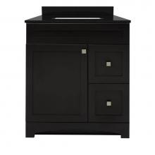 CRAFT + MAIN MXBVT3122-BGR - Monterrey 31'' Black Coffee Vanity with Black Galaxy Granite Top