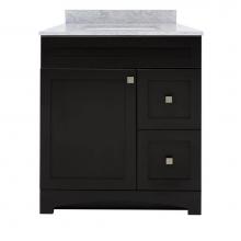 CRAFT + MAIN MXBVT3122-CWR - Monterrey 31'' Black Coffee Vanity with Carrara White Marble Top