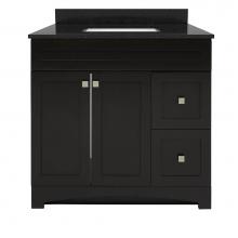 CRAFT + MAIN MXBVT3722-BGR - Monterrey 37'' Black Coffee Vanity with Black Galaxy Granite Top