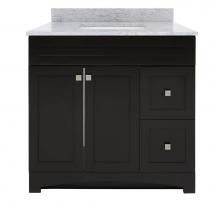 CRAFT + MAIN MXBVT3722-CWR - Monterrey 37'' Black Coffee Vanity with Carrara White Marble Top