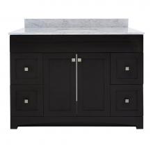 CRAFT + MAIN MXBVT4922-CWR - Monterrey 49'' Black Coffee Vanity with Carrara White Marble Top