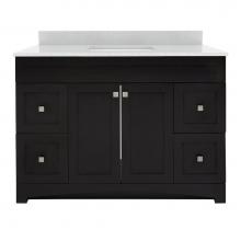 CRAFT + MAIN MXBVT4922-SWR - Monterrey 49'' Black Coffee Vanity with Silver Crystal White Engineered Stone Top