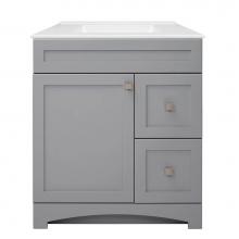 CRAFT + MAIN MXGVT3122-F8W - Monterrey 31'' Cool Grey Vanity with White Fine Fire Clay Top