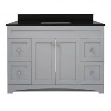 CRAFT + MAIN MXGVT4922-BGR - Monterrey 49'' Cool Grey Vanity with Black Galaxy Granite Top