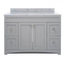 CRAFT + MAIN MXGVT4922-CWR - Monterrey 49'' Cool Grey Vanity with Carrara White Marble Top