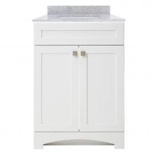 CRAFT + MAIN MXWVT2522-CWR - Monterrey 25'' Flat White Vanity with Carrara White Marble Top