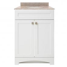 CRAFT + MAIN MXWVT2522-MB - Monterrey 25'' Flat White Vanity with Mohave Beige Granite Top