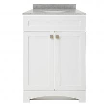 CRAFT + MAIN MXWVT2522-RG - Monterrey 25'' Flat White Vanity with Rushmore Grey Granite Top