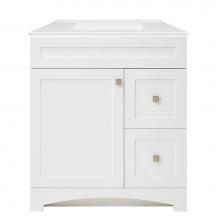 CRAFT + MAIN MXWVT3122-F8W - Monterrey 31'' Flat White Vanity with White Fine Fire Clay Top