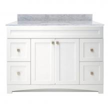 CRAFT + MAIN MXWVT4922-CWR - Monterrey 49'' Flat White Vanity with Carrara White Marble Top