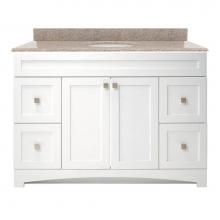 CRAFT + MAIN MXWVT4922-MB - Monterrey 49'' Flat White Vanity with Mohave Beige Granite Top