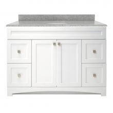 CRAFT + MAIN MXWVT4922-RG - Monterrey 49'' Flat White Vanity with Rushmore Grey Granite Top