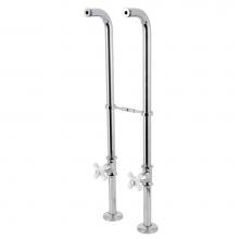 Kingston Brass CC266S1PX - Kingston Freestanding Supply Line with Stop Valve, Polished Chrome