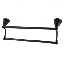 Kingston Brass BA175318MB - Kingston Brass BA175318MB Heritage 18'' Dual Towel Bar, Matte Black