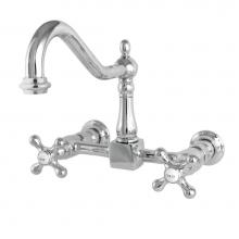 Kingston Brass KS1241AX - Heritage Wall Mount Bridge Kitchen Faucet, Polished Chrome