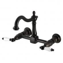 Kingston Brass KS1265PL - Heritage Two-Handle Wall Mount Bridge Kitchen Faucet, Oil Rubbed Bronze