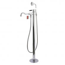 Kingston Brass KS7131DKL - Kaiser Freestanding Tub Faucet with Hand Shower, Polished Chrome