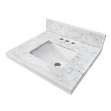 Kingston Brass KVPB1917M34SQ - Fauceture KVPB1917M34SQ Fredrickson 19'' x 17'' Carrara Marble Vanity Top with