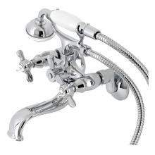 Kingston Brass KS245C - Essex Wall Mount Clawfoot Tub Faucet with Hand Shower, Polished Chrome