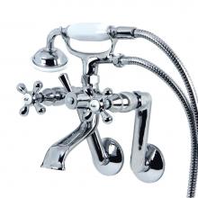 Kingston Brass KS269C - Kingston Tub Wall Mount Clawfoot Tub Faucet with Hand Shower, Polished Chrome