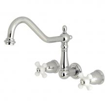 Kingston Brass KS1021PX - Heritage Wall Mount Roman Tub Faucet, Polished Chrome