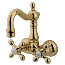 Kingston Brass CC1077T2 - Vintage 3-3/8-Inch Wall Mount Tub Faucet, Polished Brass