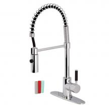 Kingston Brass LS8771DKL - Gourmetier Kaiser Single-Handle Pre-Rinse Kitchen Faucet, Polished Chrome