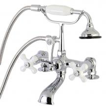 Kingston Brass AE212T1 - Aqua Vintage Vintage 7-Inch Tub Faucet with Hand Shower, Polished Chrome