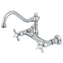 Kingston Brass KS3241BEX - 8'' Center Wall Mount Bathroom Faucet, Polished Chrome