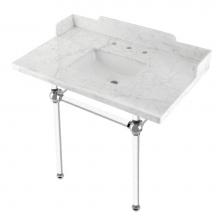 Kingston Brass LMS36MASQ1 - Kingston Brass LMS36MASQ1 Pemberton 36'' Carrara Marble Console Sink with Acrylic Legs,