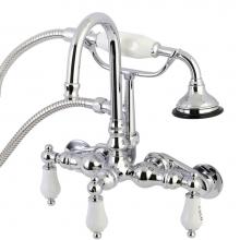 Kingston Brass AE304T1 - Aqua Vintage Wall Mount Clawfoot Tub Faucets, Polished Chrome