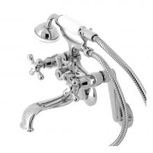 Kingston Brass KS229C - Kingston Wall Mount Clawfoot Tub Faucet with Hand Shower, Polished Chrome