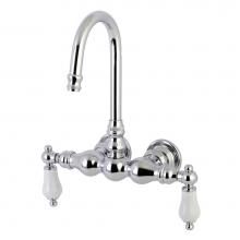 Kingston Brass AE6T1 - Aqua Vintage 3-3/8 Inch Wall Mount Tub Faucet, Polished Chrome