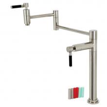 Kingston Brass KS8706DKL - Kingston Brass KS8706DKL Kaiser Deck Mount Pot Filler, Polished Nickel