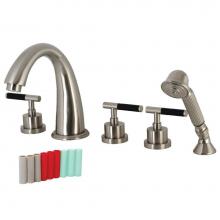 Kingston Brass KS23685CKL - Kaiser Roman Tub Faucet with Hand Shower, Brushed Nickel