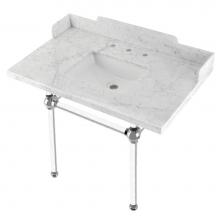 Kingston Brass LMS3630MASQ1 - Kingston Brass LMS3630MASQ1 Pemberton 36'' Carrara Marble Console Sink with Acrylic Legs