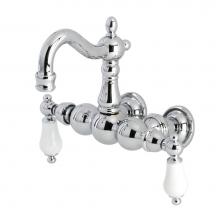 Kingston Brass CA1006T1 - Heritage 3-3/8'' Tub Wall Mount Clawfoot Tub Faucet, Polished Chrome