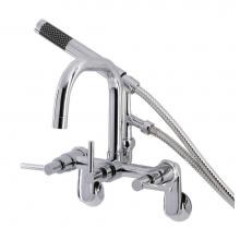 Kingston Brass AE8451DL - Aqua Vintage Concord Wall Mount Clawfoot Tub Faucet, Polished Chrome