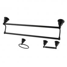 Kingston Brass BAK175348MB - Kingston Brass BAK175348MB Heritage 3-Piece Bathroom Accessory Set, Matte Black