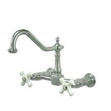 Kingston Brass KS1241PX - Heritage Wall Mount Bridge Kitchen Faucet, Polished Chrome