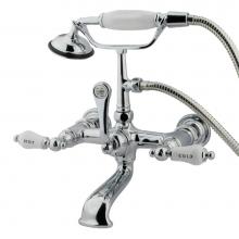 Kingston Brass CC556T1 - Vintage 7-Inch Wall Mount Tub Faucet with Hand Shower, Polished Chrome