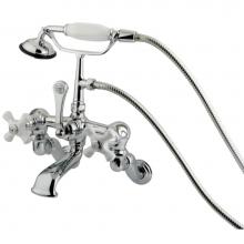 Kingston Brass CC466T1 - Vintage Wall Mount Clawfoot Tub Faucet with Hand Shower, Polished Chrome