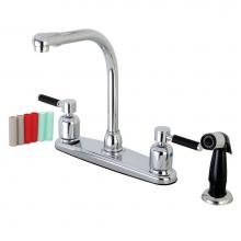 Kingston Brass FB751DKL - Kaiser 8-Inch Centerset Kitchen Faucet with Sprayer, Polished Chrome