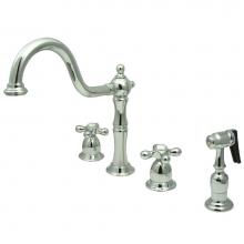 Kingston Brass KB1791AXBS - Widespread Kitchen Faucet, Polished Chrome