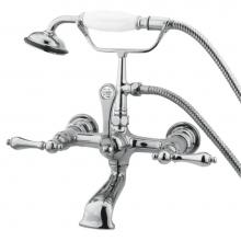 Kingston Brass CC552T1 - Vintage 7-Inch Wall Mount Tub Faucet with Hand Shower, Polished Chrome