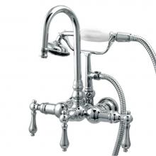 Kingston Brass CC8T1 - Vintage 3-3/8'' Wall Mount Tub Faucet with Hand Shower, Polished Chrome