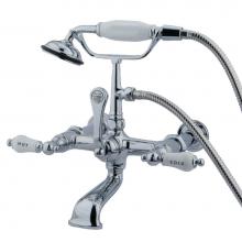 Kingston Brass CC546T1 - Vintage 7-Inch Wall Mount Tub Faucet with Hand Shower, Polished Chrome