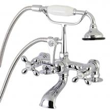 Kingston Brass AE210T1 - Aqua Vintage Vintage 7-Inch Tub Faucet with Hand Shower, Polished Chrome