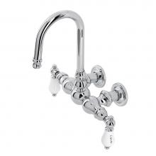 Kingston Brass CA4T1 - Vintage 3-3/8'' Tub Wall Mount Clawfoot Tub Faucet, Polished Chrome